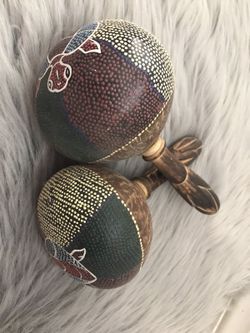 Hawaii carved, sea turtles maracas