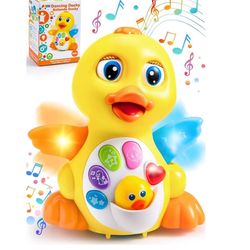 JOYIN Baby Toys Duck, Infant Musical Toys 18+ Months, Tummy Time Toys with Music & Lights, Light Up Learning Toys, Dancing Crawling Baby Toy