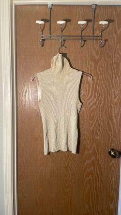 Cable & Gage ladies sparkle gold sleeveless turtleneck XL