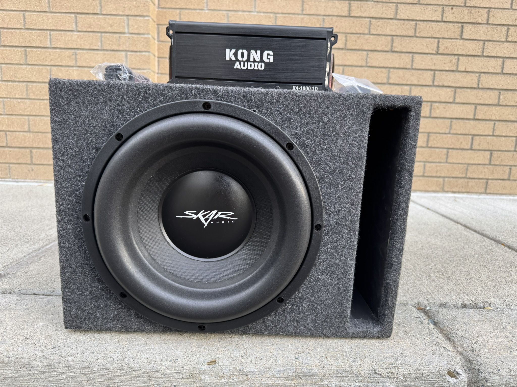 12”Skar audio sDR In Ported Box And Kong Audio 1,000w  Mono Amp