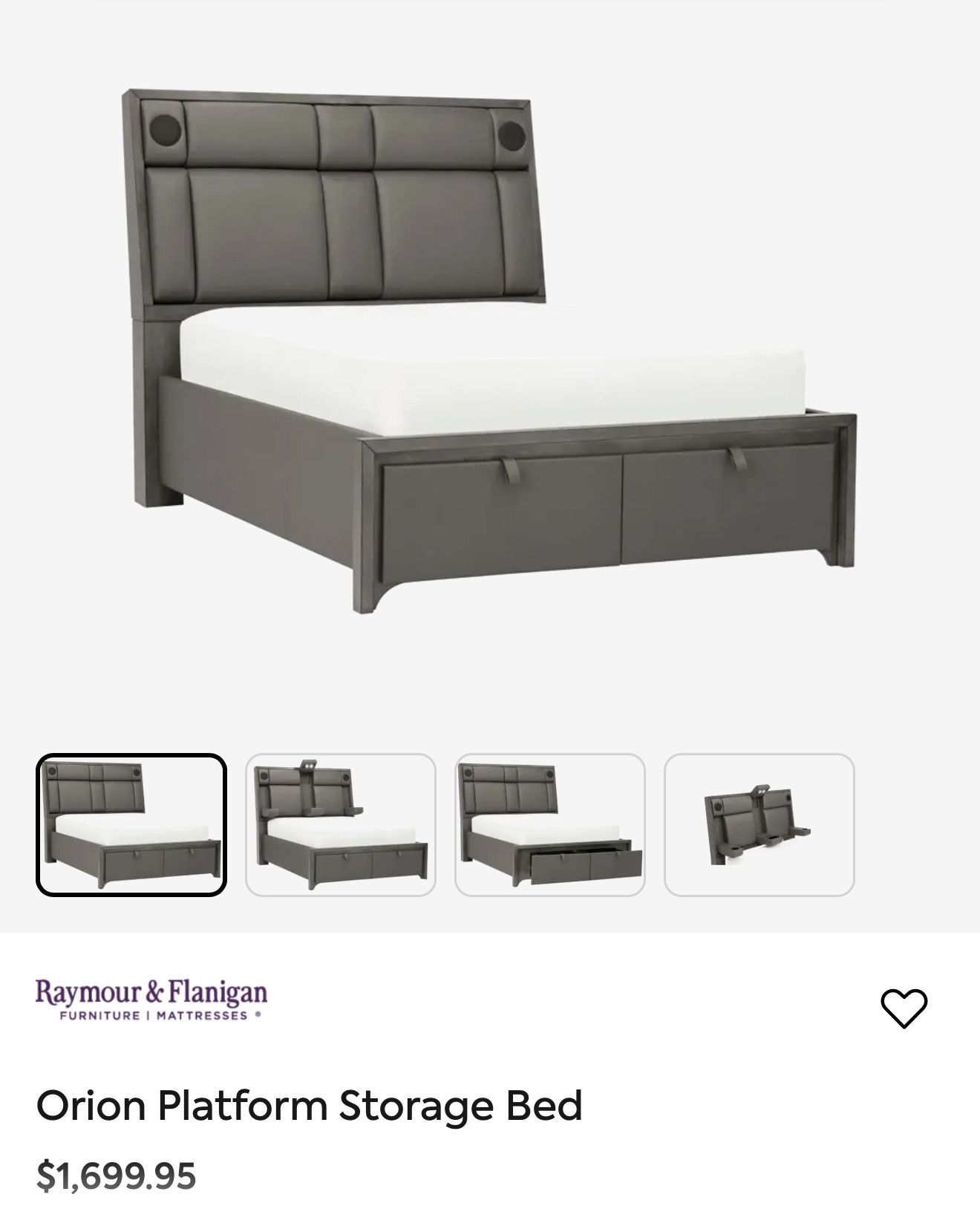 Platform Storage Bed with Speakers