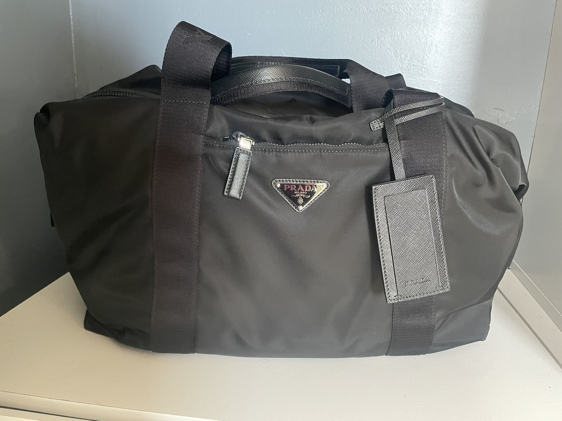 Prada Re-Nylon Saffiano Leather Duffle Bag 