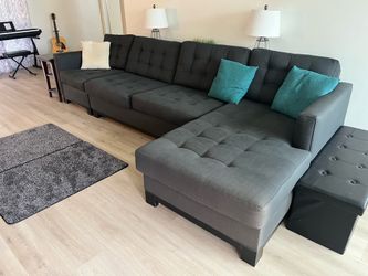 Couch, large, dark color, comfy