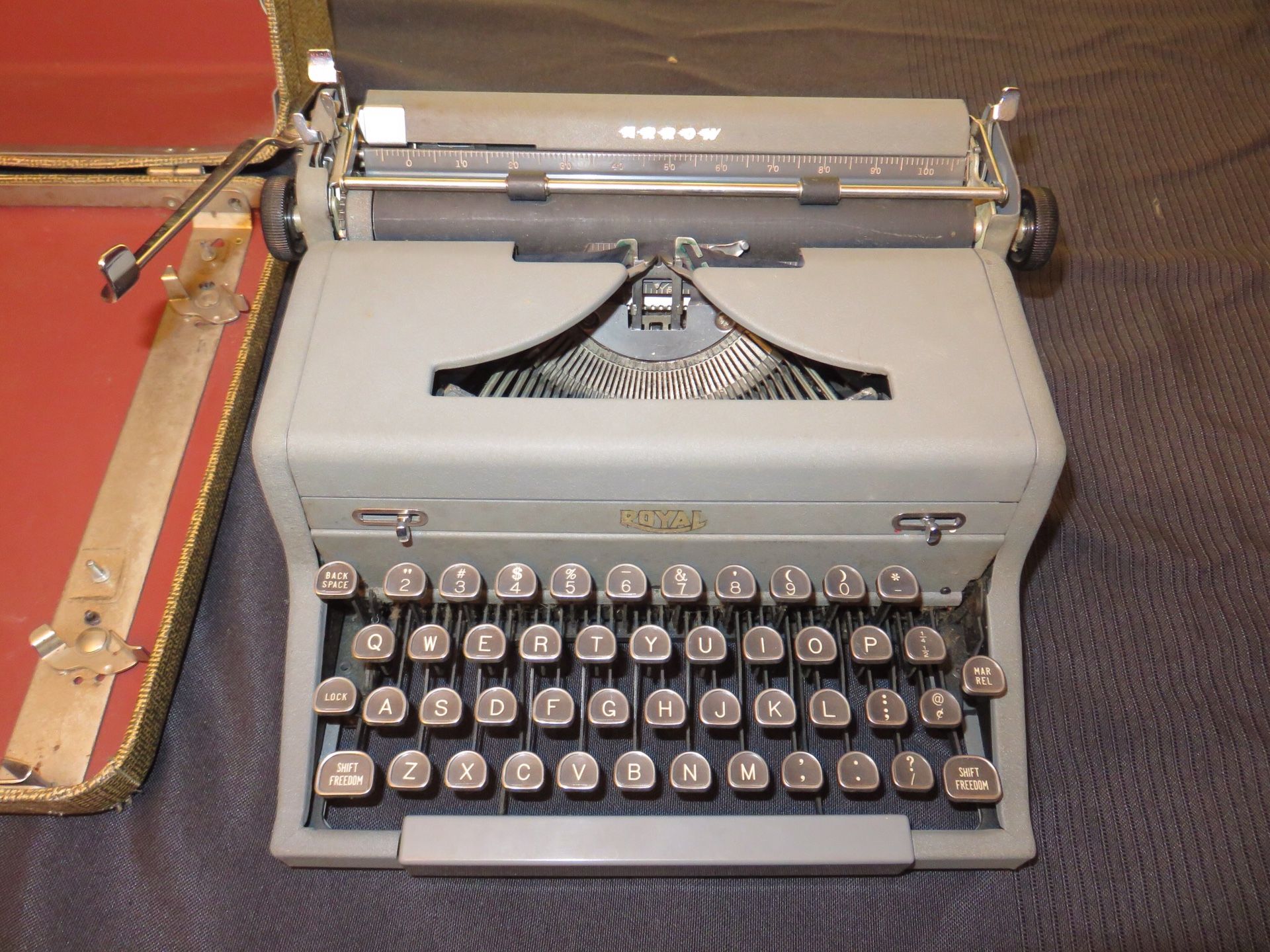 Vintage 1949 Royal Arrow Manual Portable Typewriter with Case Price Reduced!