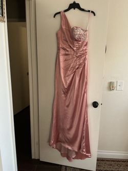 Rose Pink One-Shoulder Sequin Formal Gown-size M like new