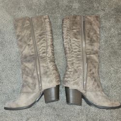  Fergalicious Lundry Wide Calf Back Stitch Hidden Heel Western Boots, Sand

