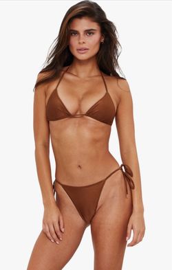 Lot of 3 Sunkissed Le Triangle Swim Top, XL Black, Brown, Mustard $237 MSRP