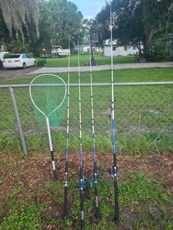 Fishing Rod and Reel Set with Landing Net