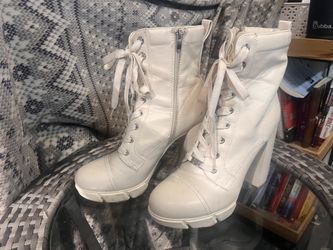 White, Size 9, Heel Size (around 4 Inches) 