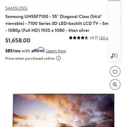 Samsung Un55f7100 3D Tv