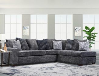 New charcoal sectional with free delivery