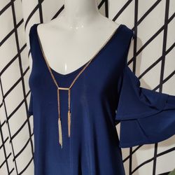 Blue Cold Shoulder Dress Size Large