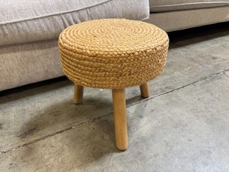 Petite Rattan Round Accent Stool