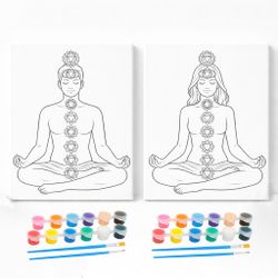 A couple meditation pre-drawn canvas paint kit designed for mindful painting and shared inner connection. 