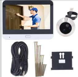 Yunseity Door Peephole Camera, 3MP 1080P Smart Video Doorbell Camera with PIR Motion Detection, Night Vision, 4.3inch Visual Door Viewer for Apartment