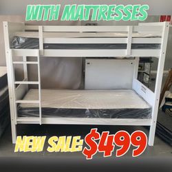 NEW TWIN TWIN BUNKBED WITH MATTRESSES