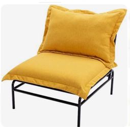 Accent Chair with Mustard Yellow Cushions