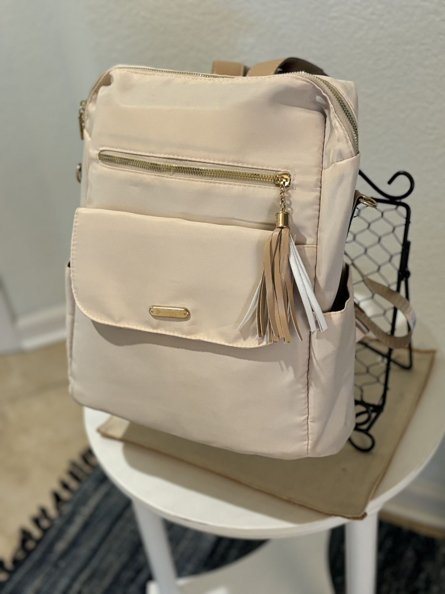 Women’s beige Nylon Backpack