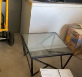 Glass Top Coffee Table with Metal Frame