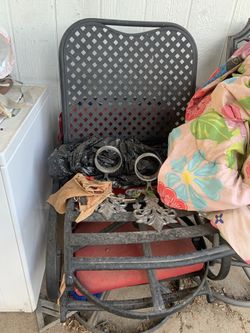 Hampton Bay Outdoor Patio furniture set two chairs wrought iron bistro metal