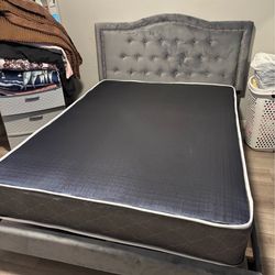 Full size bed frame with mattress