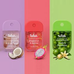Wish Liquid hand Sanitizer Spray 1.2oz , Pocket Hand Sanitizer Bottle 3 Pack