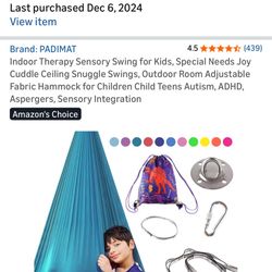 Indoor Sensory Swing - Kids