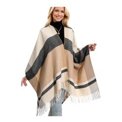 Brand New Women's Winter Shawl Wrap for Women–Warm Ponchos with Tassels,Christmas Gift for Mom & Older Women