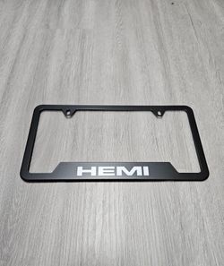 Brand New Universal 1PCS HEMI Metal Black License Plate Frame