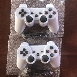 Ps3 Bluetooth White Controller Lot Of 2