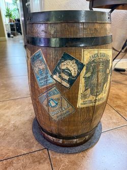 Decorative wood barrel possible end table