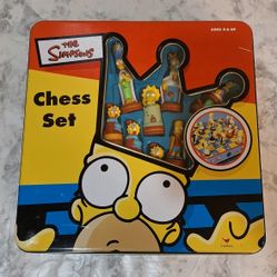 THE SIMPSONS 3D CHESS SET TIN COLLECTOR BOX 
