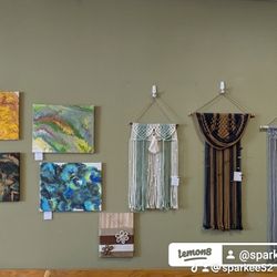 Handcrafted Faux Plants, Wall Hangings, and Acrylic Pours