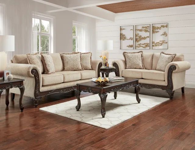 Loveseat & Chair 3 Piece Table Set