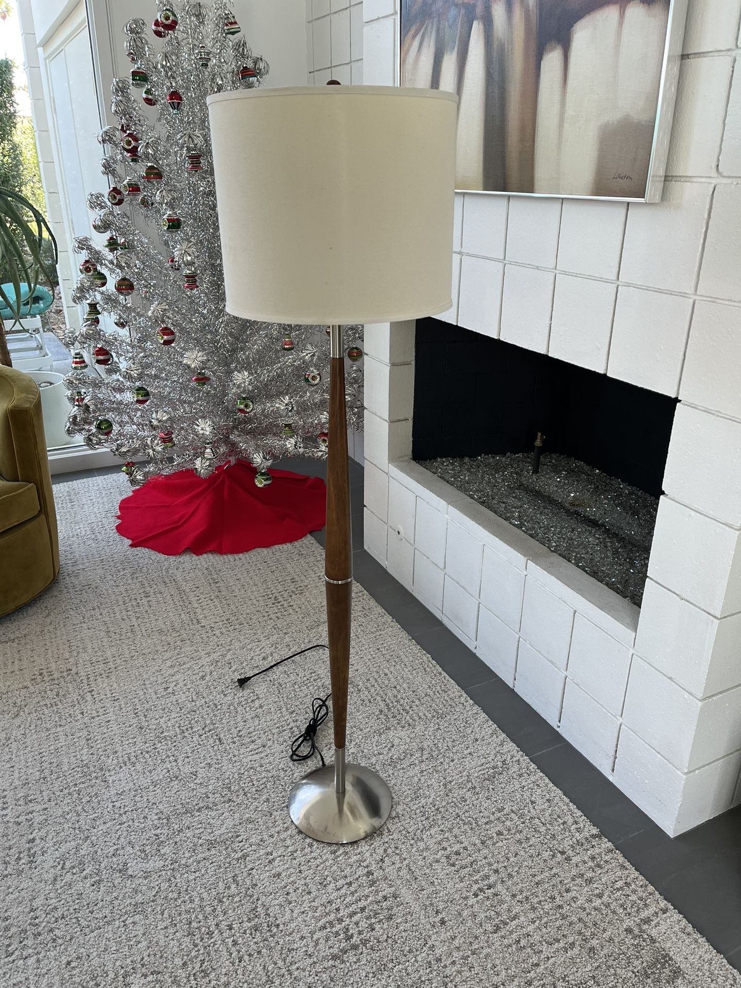 Mid century wood floor lamp