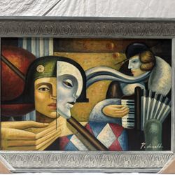Hand-Painted Oil Painting Wooden Frame 43” x 31”