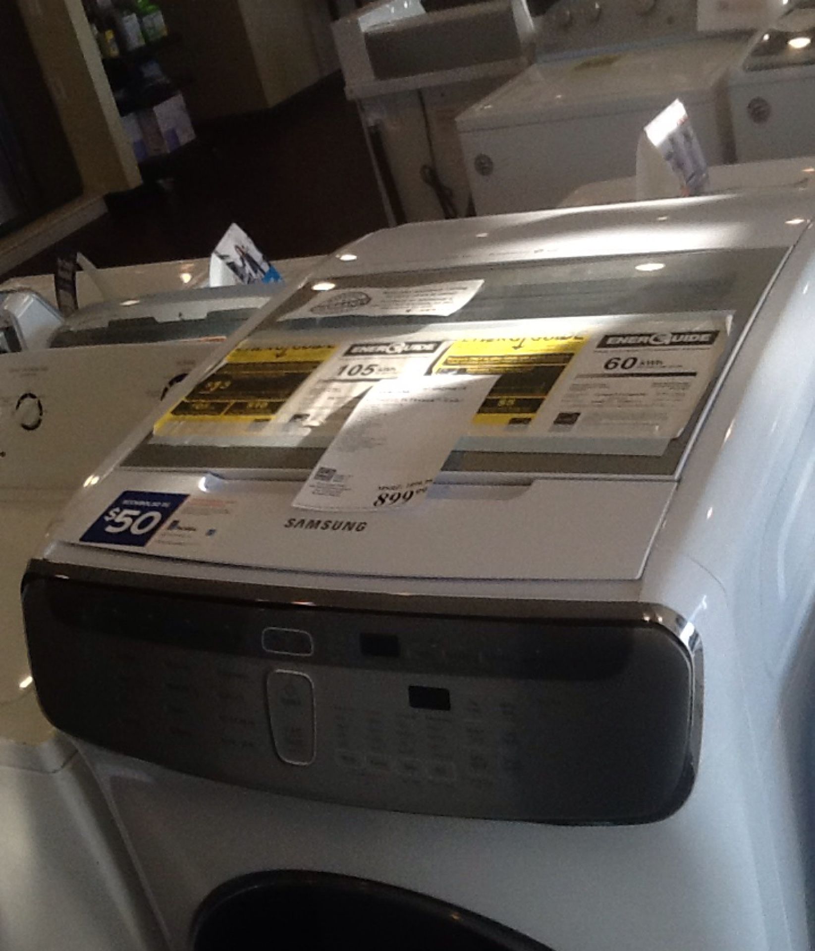 New open box Samsung washer WV60M9900AW