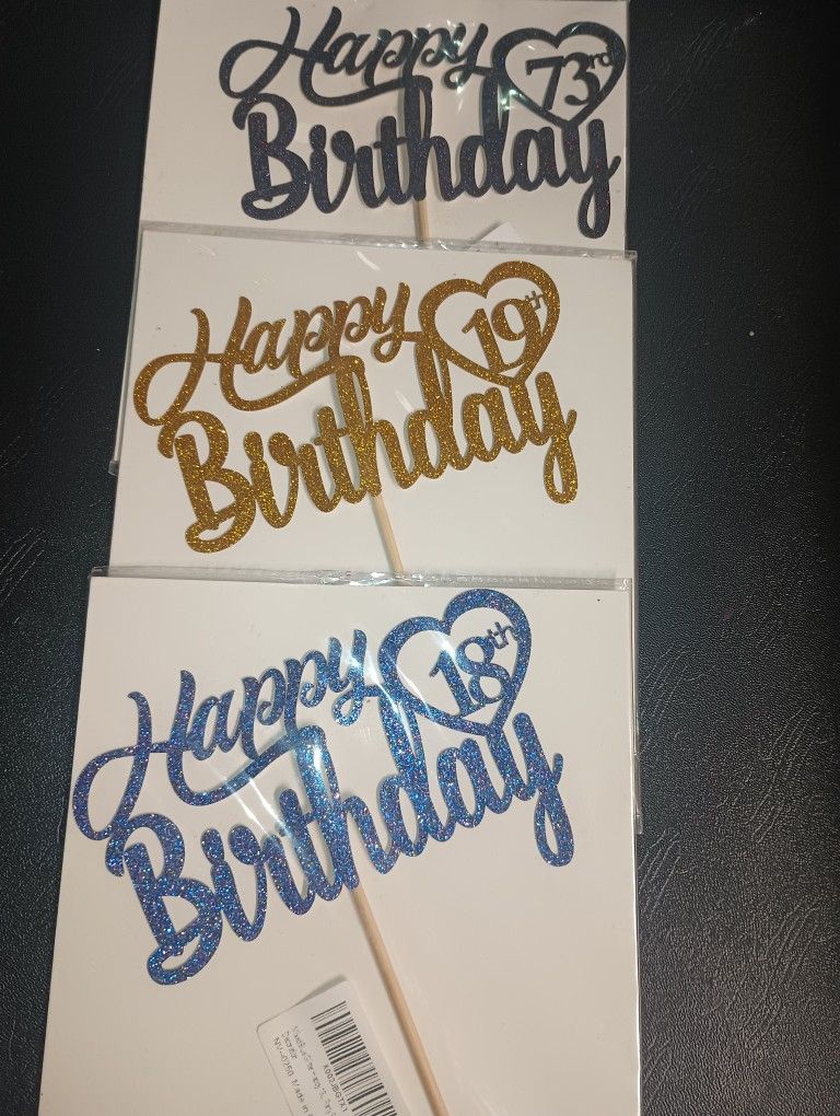 Cake Toppers (Happy Birthday (18th,19th, & 73rd))