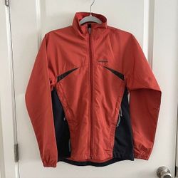 Patagonia Red Orange Black Rain Winbreaker Jacket Coat Womem XS