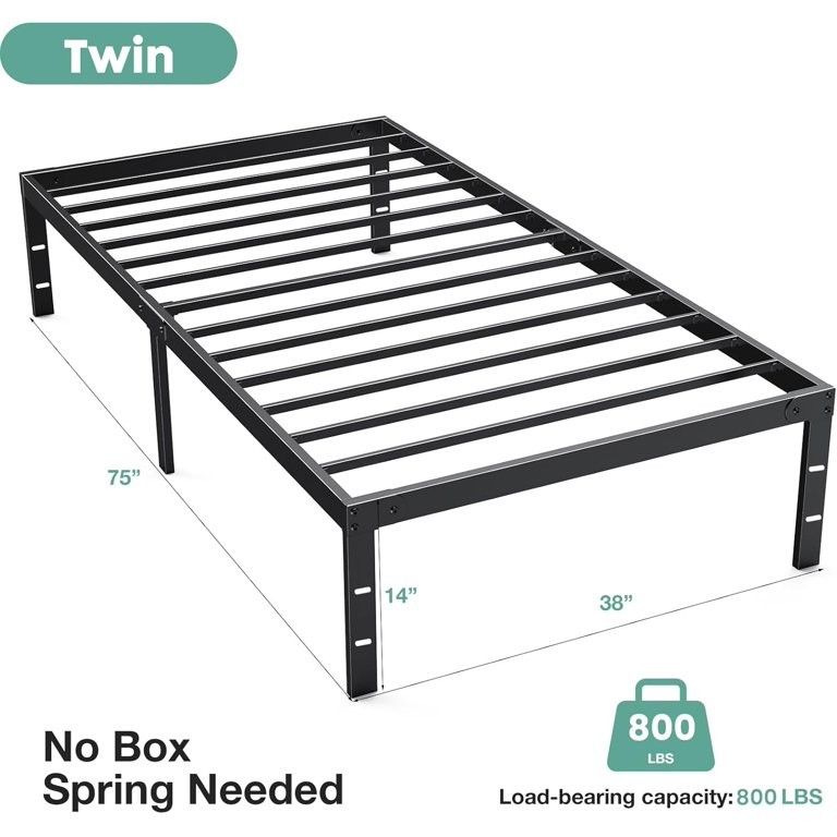Sweetcrispy BF-3611V3-TWIN Metal Platform Bed Frame