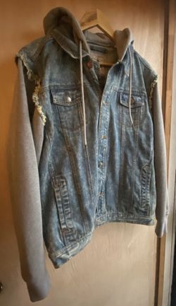 Men’s Denim Hooded Jacket - Large