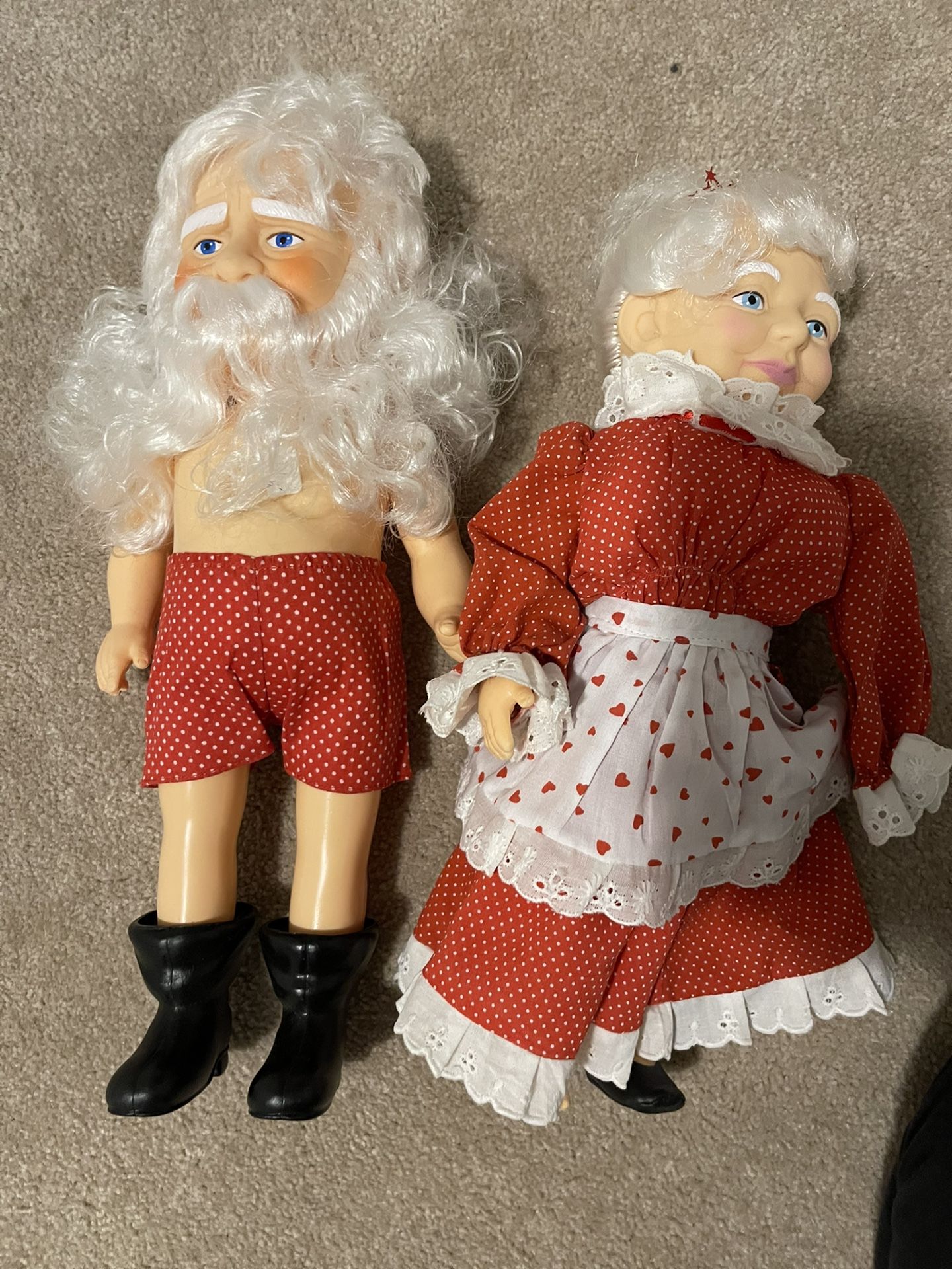 Santa Claus And Mrs.Claus Antique Toy Christmas Collection