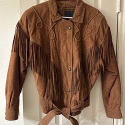 Vintage G III Leather Fringe Women’s Jacket Size medium 