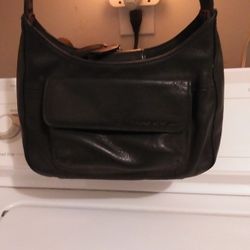 Black Fossil Leather 9x6 Purse With Foldout Wallet