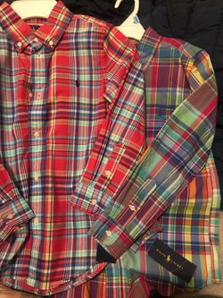 2 boys button up Ralph Lauren shirts NWT