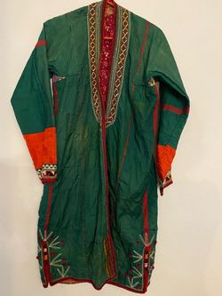 New Vintage Central Asian Embroidered Silk Robe