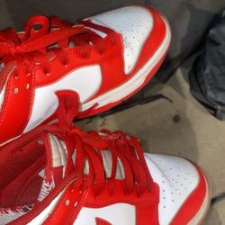 Nike Dunks Red & White Sz10