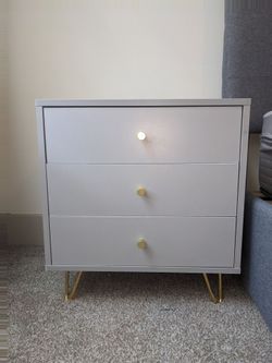 Gray Fufu&Gaga Nightstand with Drawers