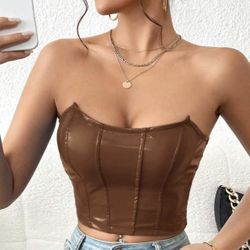 Brown Leather Corset 