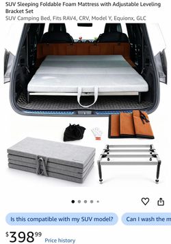 SUV Foldable Foam Mattress with Leveling Bracket Set